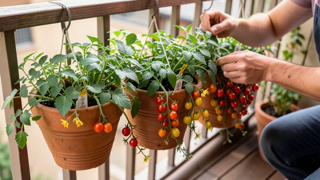 Patio Cherry Tomatoes in Hanging Baskets