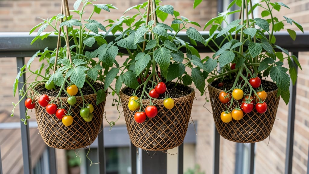 Cherry Tomatoes In Hanging Baskets