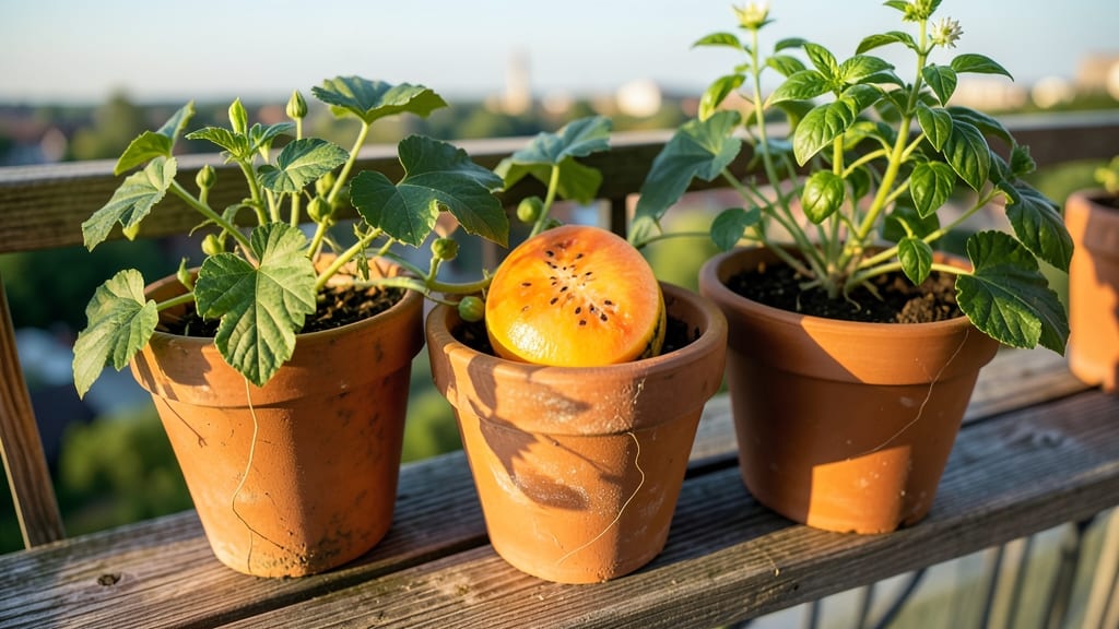 Mini Watermelons in Large Containers