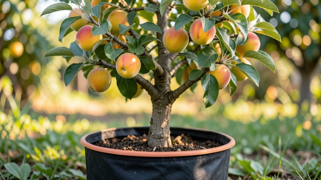 Dwarf Peach Trees with Early Ripening