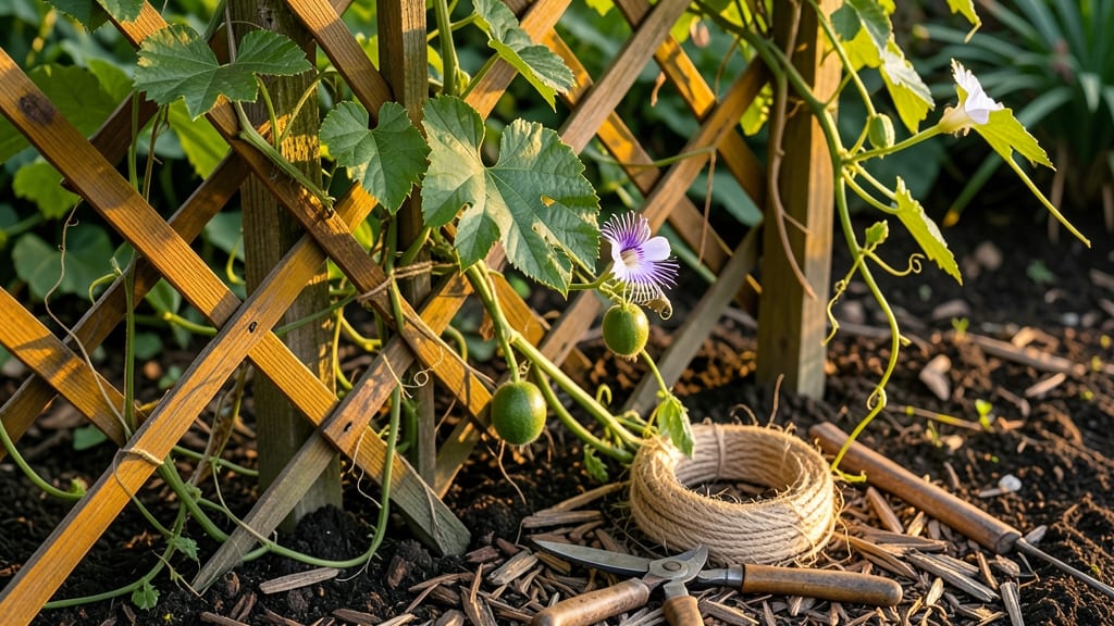 Passionfruit Vine Support: Sturdy Trellis System for Heavy Fruit Bearing
