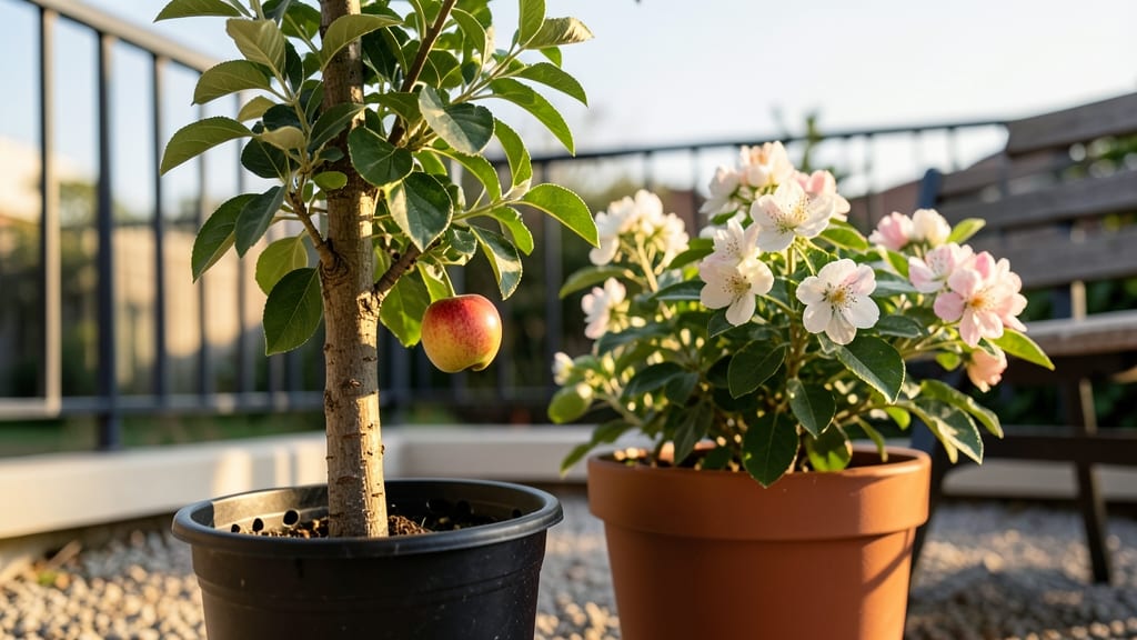 Dwarf Apple Trees in Pots