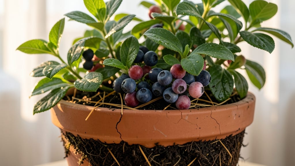Blueberries in Acidic Soil Mix
