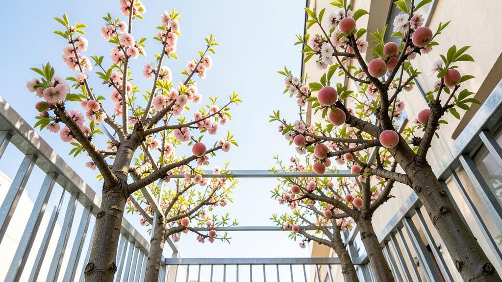 Peach Tree on Vertical Trellis