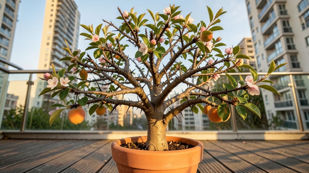 Dwarf Peach Trees with Thorny Branches