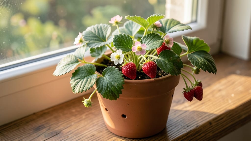 Strawberries In Window Boxes