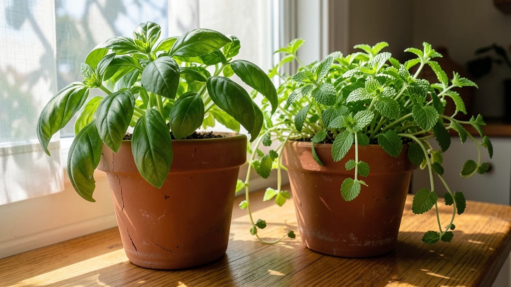 Herbs Like Basil And Mint