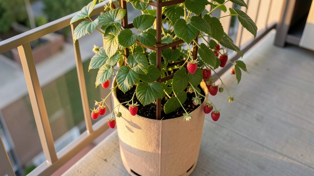 Raspberries in Tower Planters