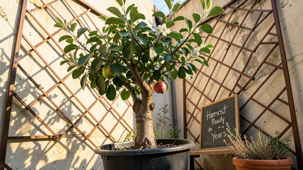 Dwarf Apple Tree on Fan Trellis