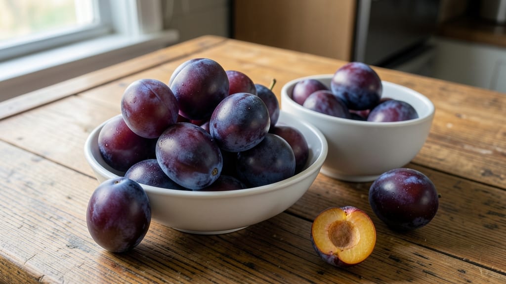Plums with Purple Skin